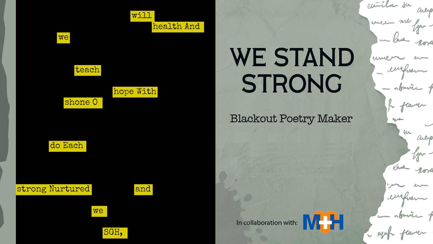 We Stand Strong - Blackout Poetry Maker