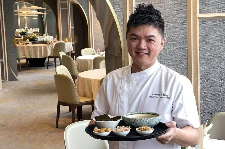  Peach Blossoms chef Edward Chong has managed to reduce his use of table salt by up to 80 per cent over two years. ST PHOTO HEDY KHOO 