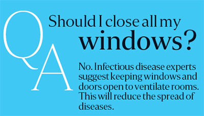 Coronavirus: Keeping windows open will reduce the spread of diseases.