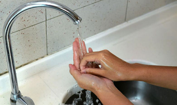  ​Washing your hands with soap and water will get rid of the virus if it is on your hands.PHOTO ST FILE