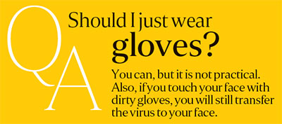 Coronavirus: wearing gloves is not practical.