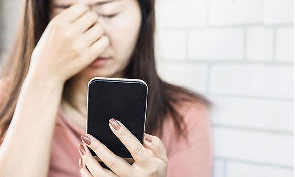 Using the smartphone when it is held too close to the eyes could lead to a worsening of short-sightedness or myopia, says Dr Claudine Pang, an ophthalmologist at Asia Retina Eye Surgery Centre. PHOTO ISTOCKPHOTO